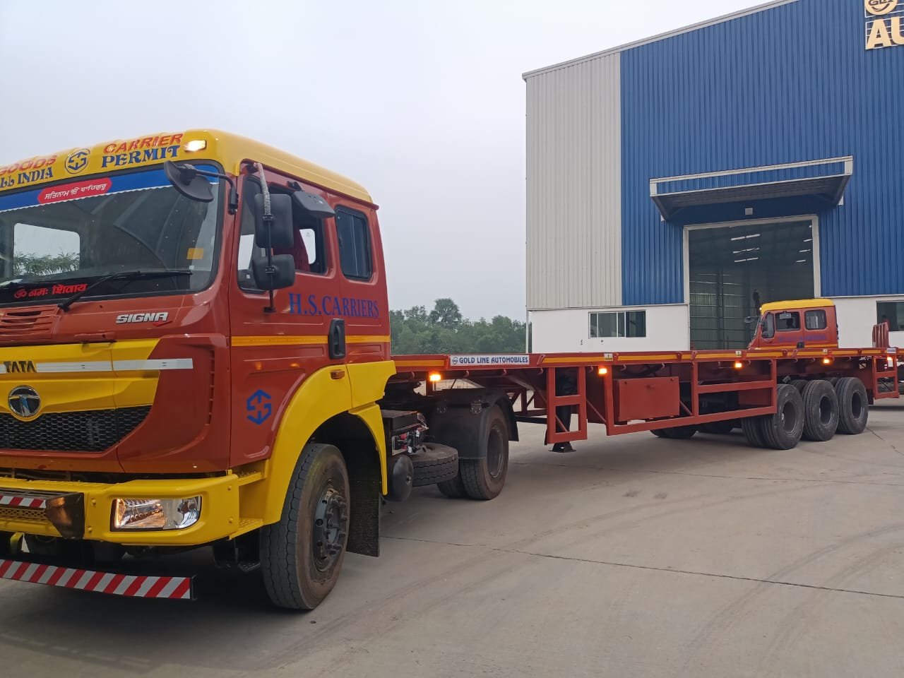 GoldLine Automobiles Flatbed Trailer with TATA Signa