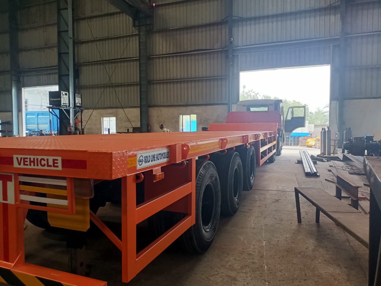 GoldLine Semi-Lowbed Trailer inside factory