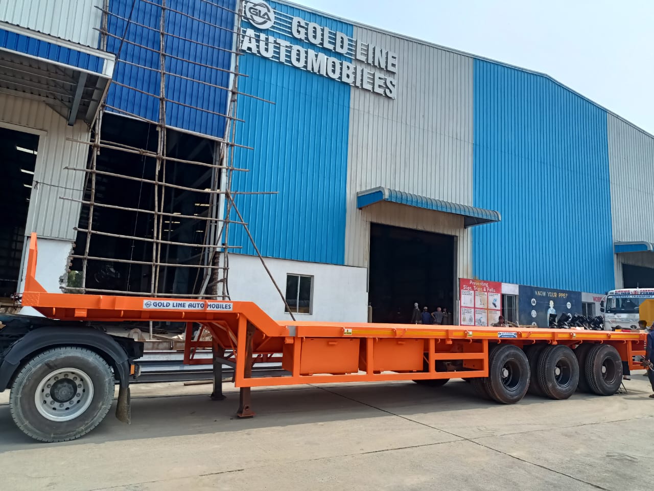 GoldLine Automobiles Semi-Lowbed Trailer at factory